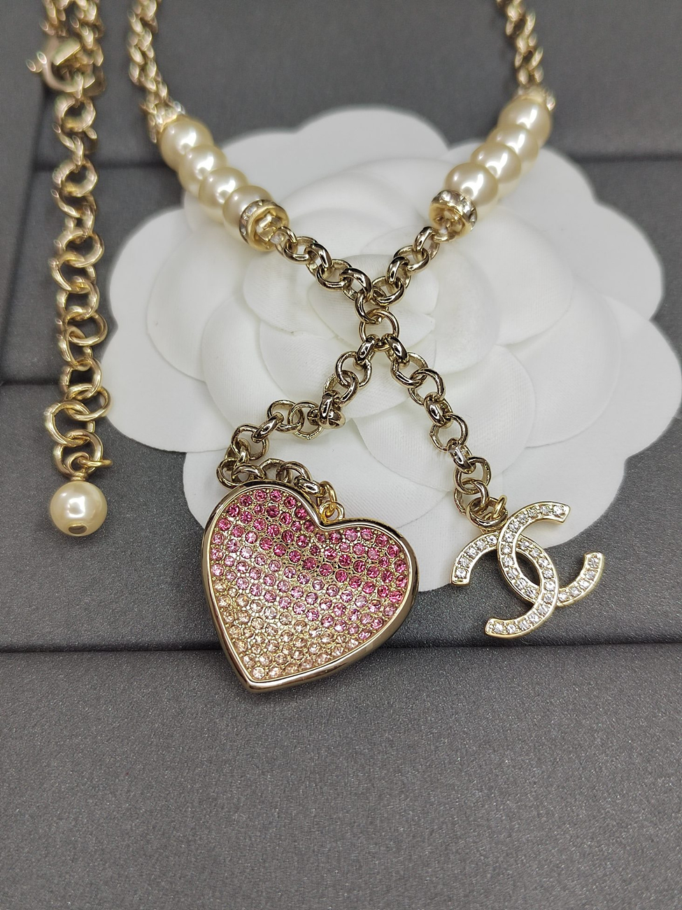 Chanel Cc Logo Star Heart Necklace (12) - www.newkick.vip